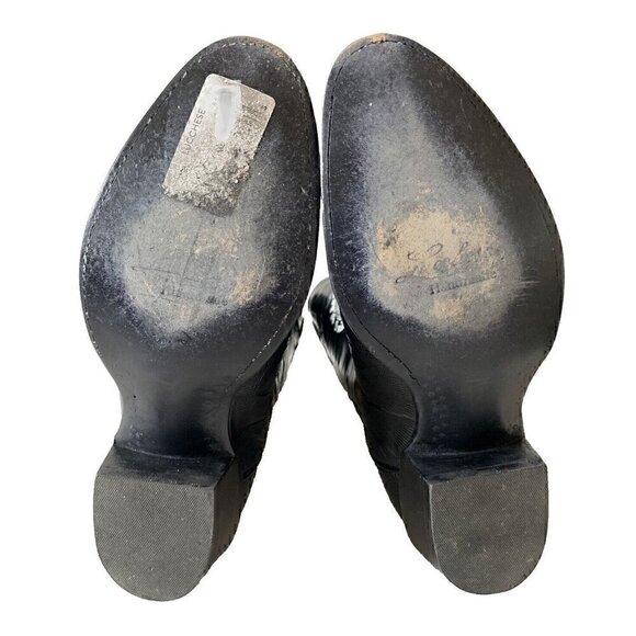 Lucchese Exotic Lizard Boots Mens 9.5 B Black Embroidered Black Tie & Boots Ball - Picture 16 of 16